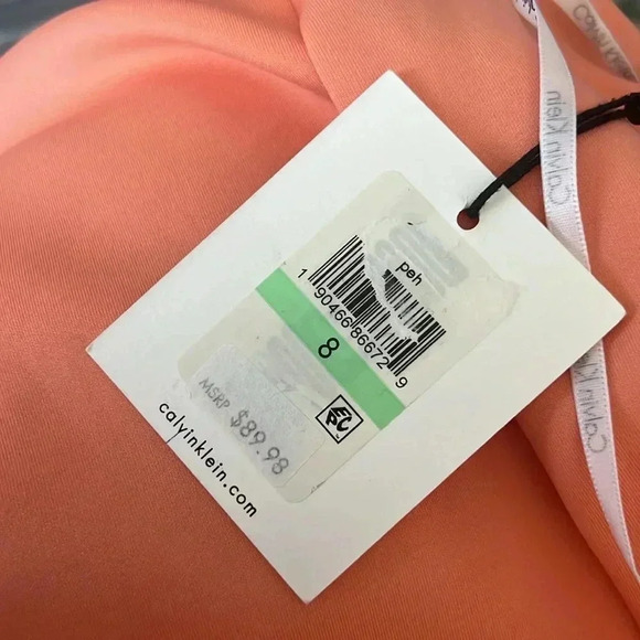 Calvin Klein Sheath Scuba Peach Dress Size 8 - Picture 8 of 9